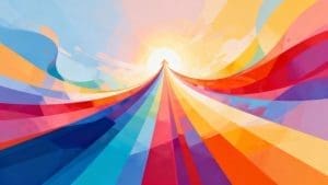 Abstract visual of growth and transformation leading to success.